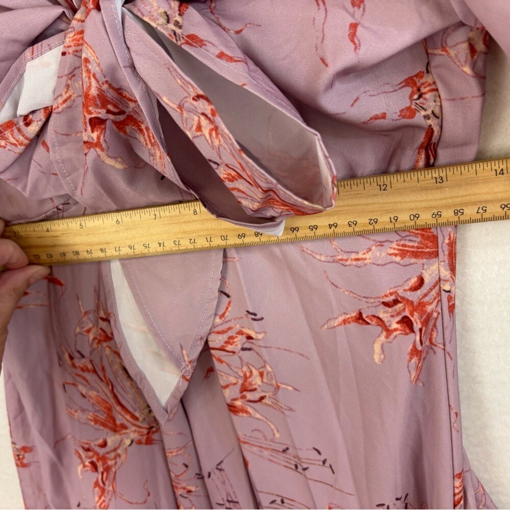 NEW Pink‎ Floral Easter Dress Bow Mini Short Sleeve V Neck Wedding Blush Small - Picture 14 of 14